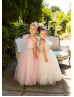 One Shoulder Tulle Long Flower Girl Dress